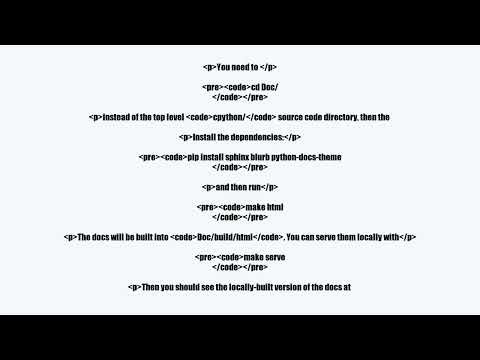 How do I build the Python documentation locally?