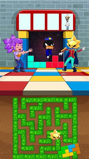 Maze Block Puzzle Challenge: Can Shelly Escape Officer Duckman? Help Her! 😱🚨 #shorts