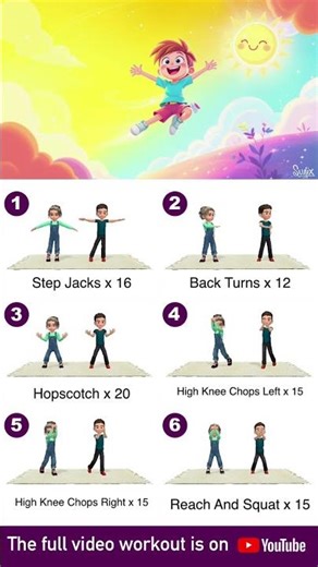 15 Min Standing Exercises For Kids: Grow Taller & Burn Fat!