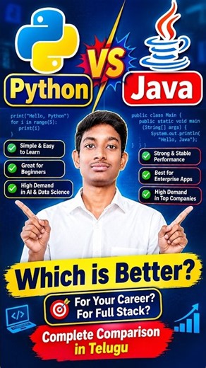 Java vs Python | Which One Should You Learn? | Java vs Python Telugu #Shorts