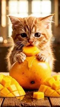 “When mango season hits a little too hard 🍋😻💦 #MangoKitten” #cat #foryou #viral #cute #happynewyear