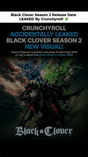Crunchyroll ACCIDENTALLY Leaked Black Clover Season 2?! 😱 #anime #blackclover #shorts #fyp
