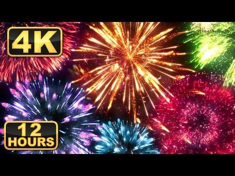4K Amazing Fireworks Show with Sound! 12 Hours of the Most Expensive Fireworks Show Ever!