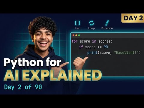 Python Lists, Loops & Functions Explained for AI — You'll Actually Get It This Time | Day 2
