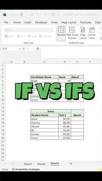 IF Vs IFS Function | Excel Tips | #excel #microsoft #viral #shortsfeed