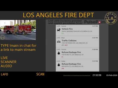 LAFD - *LIVE* Los Angeles Fire Department SCANNER Radio // FIRE & EMS // 03-Feb-2026 // LA CAPTAIN