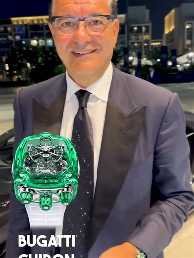 Jacob Arabo wearing the bugatti chiron tourbillon green saphire #Jacobandco #Inspiredbytheimpossible #bugatti