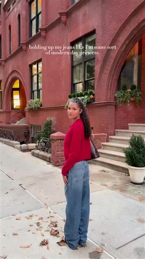 my puddle jeans are my new princess dress. shop our newest fit @dannamariie #newae #puddlejeans #aedenim #baggydenim #falloutfitinspo