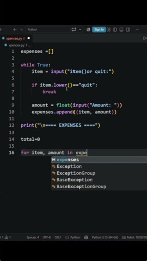 I Built an Expense Tracker with Python! 💰🐍 | Beginner Project