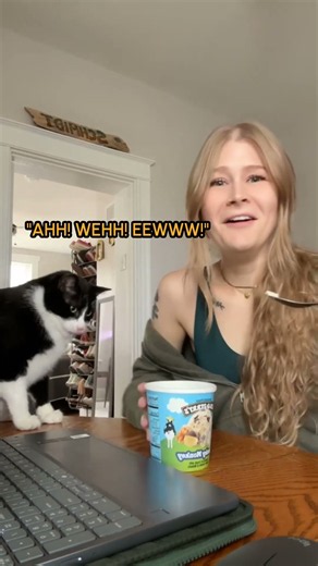 Funny Cat Regrets Asking for Human Treat