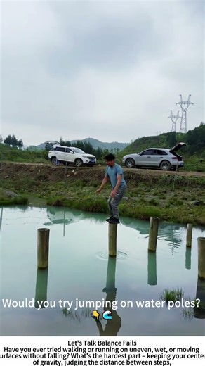 Water Pole Jumping Fail – Man Misses and Takes a Dip 🌊😂