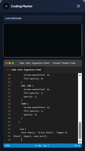 Signature #codingmaster #programming #developer #css #html #umservicesofficial #javascript