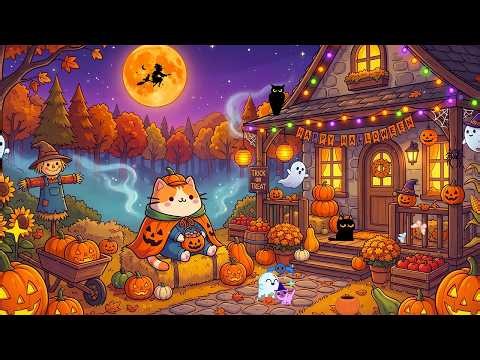 Mochi's Halloween Trick-or-Treat Night 🎃 Cozy Autumn Lofi 👻 Study, Relax & Unwind