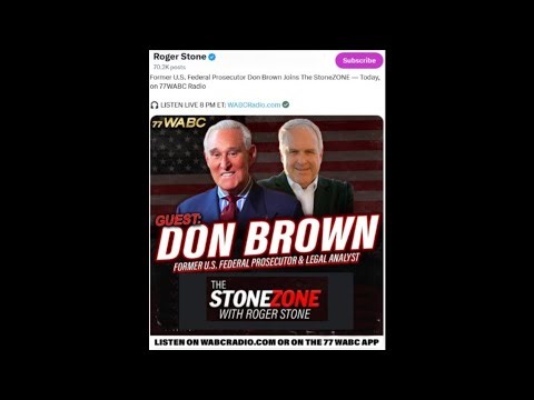 Don Brown Interview with Trump Presidential Advisor Roger Stone