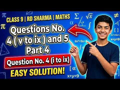 Class 9 Maths RD Sharma Exercise 2.2 Q4 (v–ix) & Q5 | Full Step-by-Step Solution 🔥 Easy Method