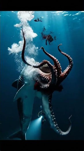 MASSIVE Great White vs Giant Octopus EPIC BATTLE!