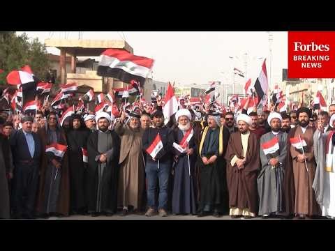 Hundreds Of Protesters Take To Kirkuk, Iraq To Protest Ongoing U.S.-Israeli Strikes On Iran