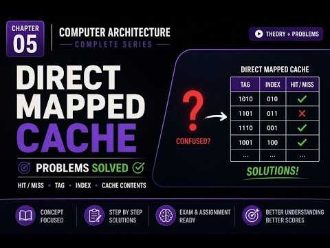Direct Mapped Cache Problems Solved | Hit/Miss, Tag, Index Explained