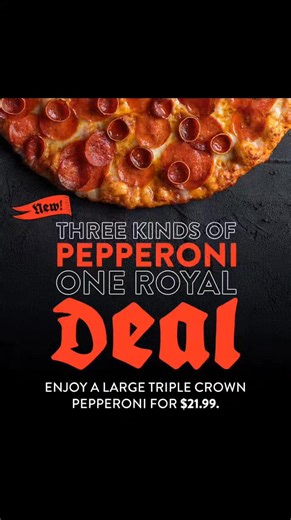 Another winning weekend for our Triple Crown Pepperoni! Large only $21.99 #bestpizza #RoundTablePizza | Round Table Pizza