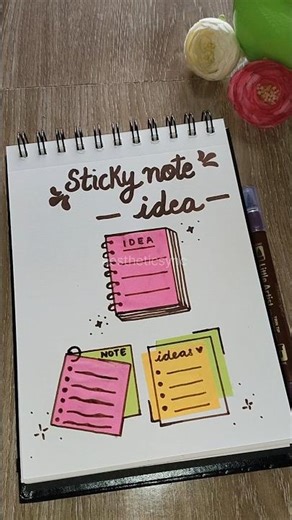 3 creative Sticky Note Ideas You’ll Want to Try 🌸😍 #stickynotes #journal