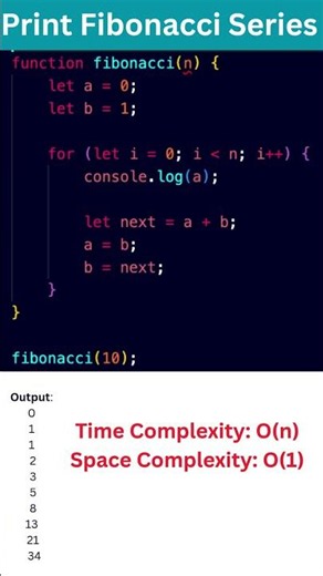 Print Fibonacci Series| JavaScript #javascript #coding #programming