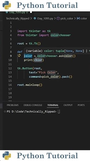 Tkinter Color Picker Tutorial | Python Tutorial