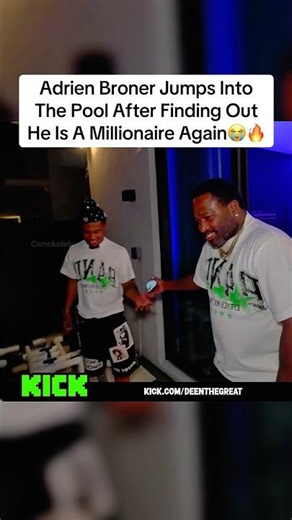 Adrien Broner Jumps Into The Pool After Finding Out He Is A Millionaire Again😭🔥