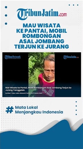 #shorts TERJUN KE JURANG, Niat Wisata ke Pantai, Mobil Rombongan Asal Jombang Laka di Trenggalek