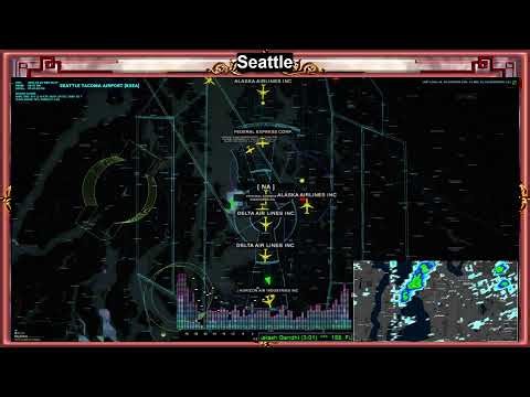 KSEA Seattle Washington USA • Tower • Air Traffic Radar • LiveATC • Music + EQ• Weather
