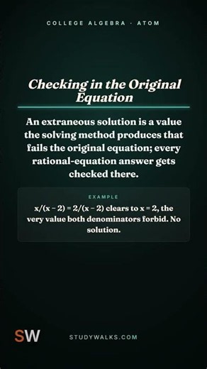 Alg 138 · Checking in the Original Equation