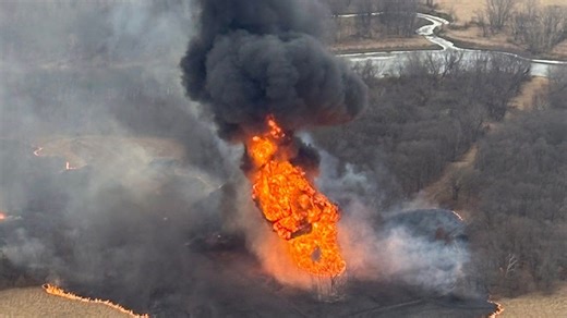 Iowa pipeline explosion, fire are under investigation. See aerial video.