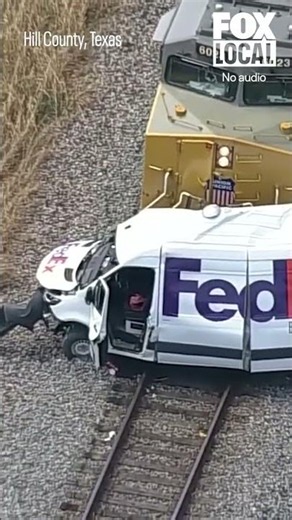 Train hits FedEx truck in Texas