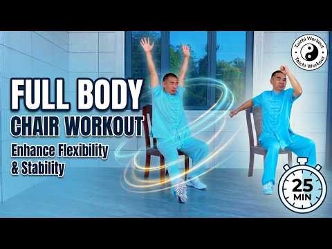 Your 25 Min Full Body Chair Workout All Levels! (Warm Up, Core, Cool Down)