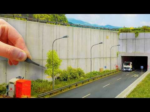 How I built a REALISTIC road tunnel with a concrete wall for my model railroad 🛣️ | Part 42