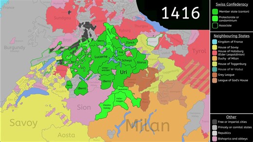 The history of Switzerland: Every year