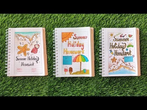 4 Creative Summer Holiday Homework Front Page Design idea💡| Cover Page Design Step By Step Tutorial.