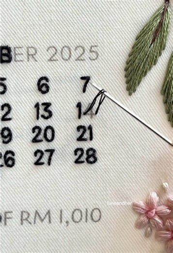 Quick number stitch (Number 14) ✨ Stitch type: Back Stitch 🧚🏻‍♀️ | Stitch