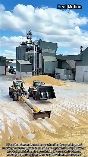 Insane Wheel Loader Skill Pushing Massive Grain #heavyequipment #satisfying #skills #machinery
