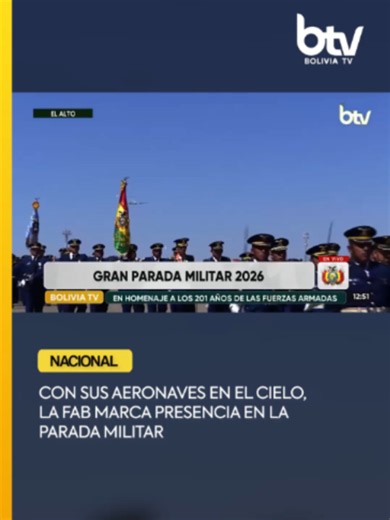 🇧🇴✈️ Guardianes del espacio aéreo nacional, la Fuerza Aérea Boliviana hizo su paso en la Parada Militar en #ElAlto, acompañada por el sobrevuelo de sus aeronaves que surcaron los cielos durante el desfile. . . #ElAlto #BTVInforma #ParadaMilitar #FFAA
