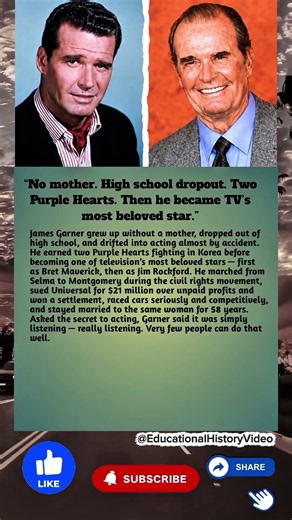 James Garner’s Incredible Life Story 😱 From Dropout to TV Legend! #shorts