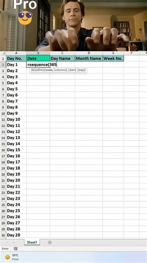 Auto-Generate 2026 Calendar Dates in 5 Seconds in Excel 😱 | Excel Trick #Shorts