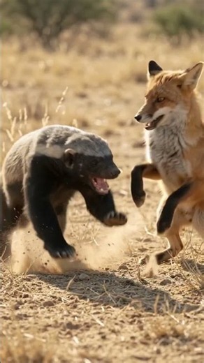 When a Honey Badger Meets Its Match! 🦡🦊