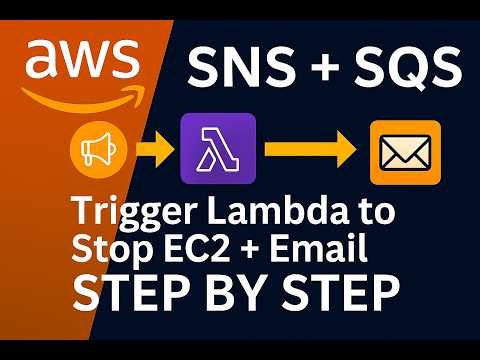Part-14 || AWS SNS to SQS to Lambda Tutorial | Stop EC2 Instance (Event-Driven Architecture Demo)
