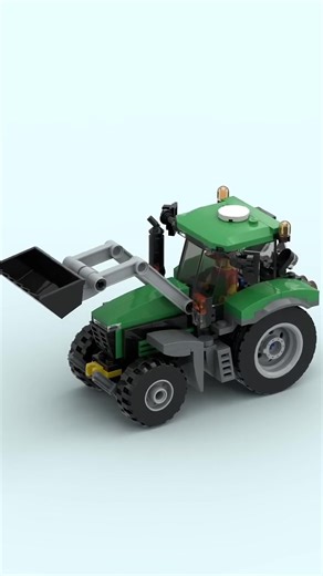 Satisfying LEGO Green Tractor Build in Fast Motion