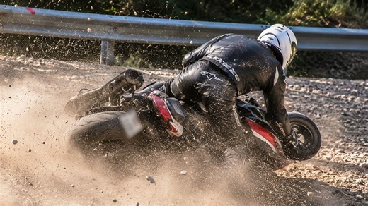 Massive dirt explosion after high speed Nürburgring bike crash
