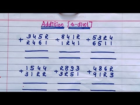 4 digit Addition | Addition worksheet | #addition 