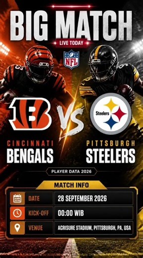 Bengals vs Steelers 🏈🔥 | NFL | September 28, 2026