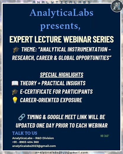 Analyticalabs Webinar | Analytical Instruments, Research Skills & Career Pathways