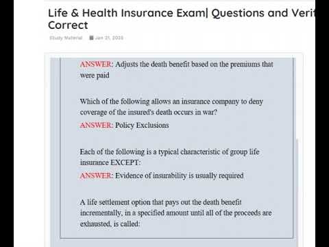 Life & Health Insurance Exam1