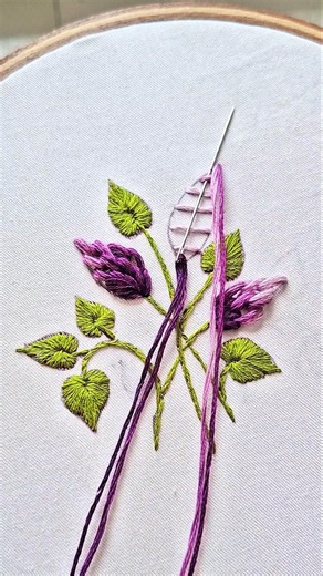 Most beautiful flower embroidery stitches #needlework #flowers #shorts #viral